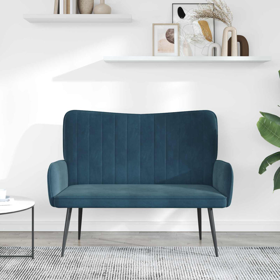 Twee Persoons Sofa Blauw 115 x 61 x 87 cm Fluweel