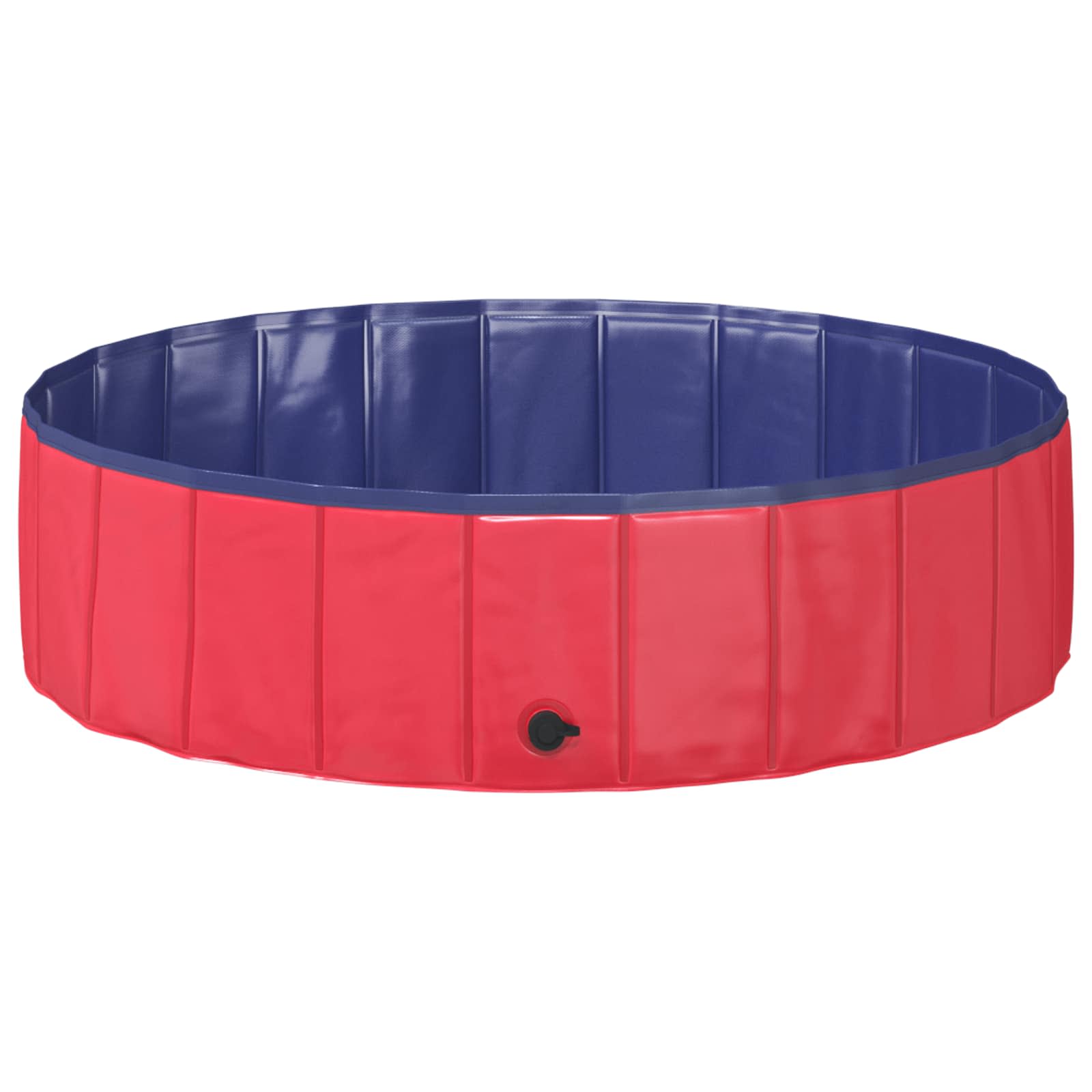 Opvouwbaar zwembadd voor honden Rood en blauw 120 x 120 x 30 cm