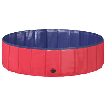 Opvouwbaar zwembadd voor honden Rood en blauw 120 x 120 x 30 cm