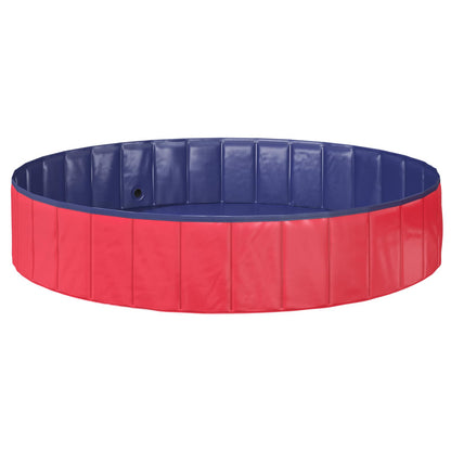 Opvouwbaar zwembadd voor honden Rood en blauw Ø 160 x 30 cm PVC