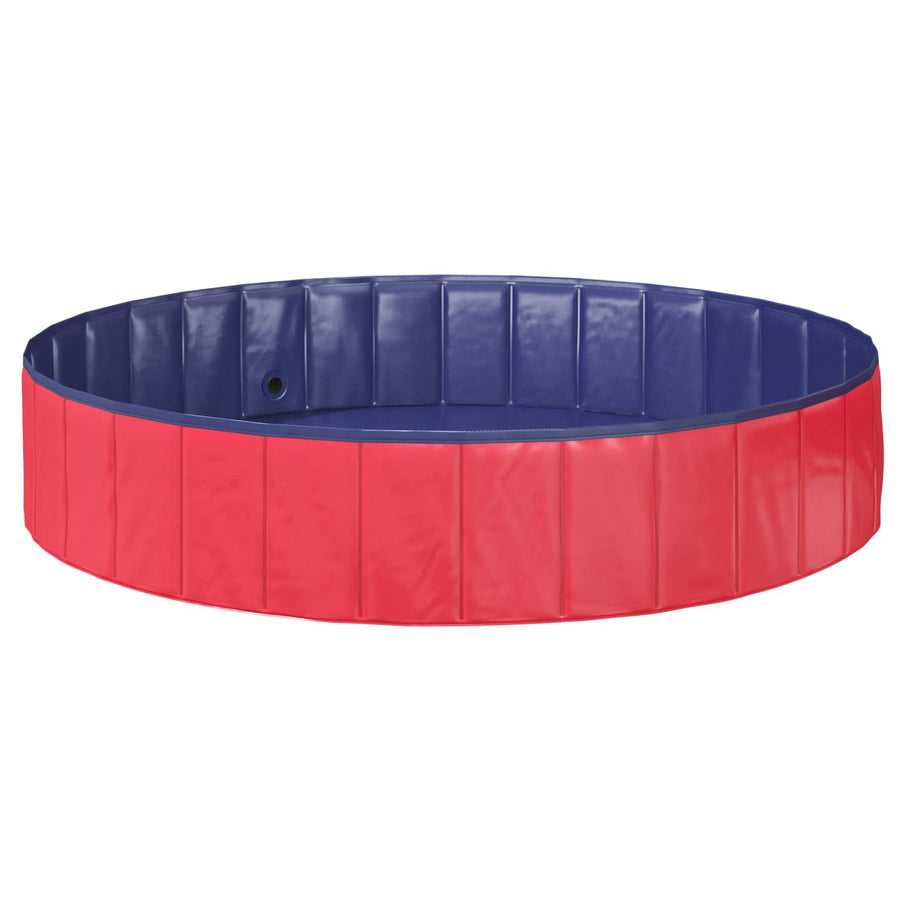 Opvouwbaar zwembadd voor honden Rood en blauw Ø 160 x 30 cm PVC