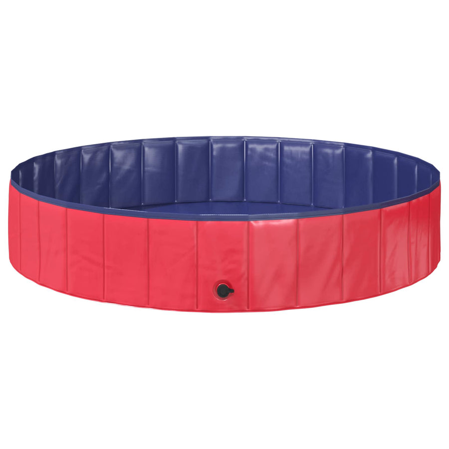 Opvouwbaar zwembadd voor honden Rood en blauw Ø 160 x 30 cm PVC