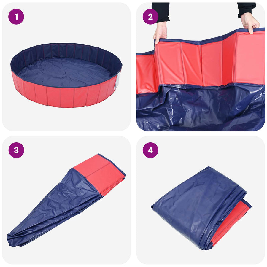 Kinderen Zwembad Rood Ø200 x 30 cm Dik PVC en Gelaagd Hout
