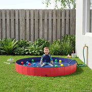 Zwembad kinderen Ø300x38 cm rood PVC hout