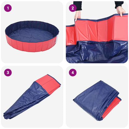 Kinderen Zwembad Rood Ø300 x 38 cm Dik PVC en Gelaagd Hout