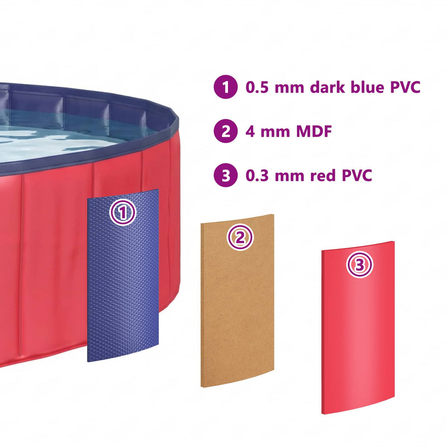 Kinderen Zwembad Rood Ø300 x 38 cm Dik PVC en Gelaagd Hout