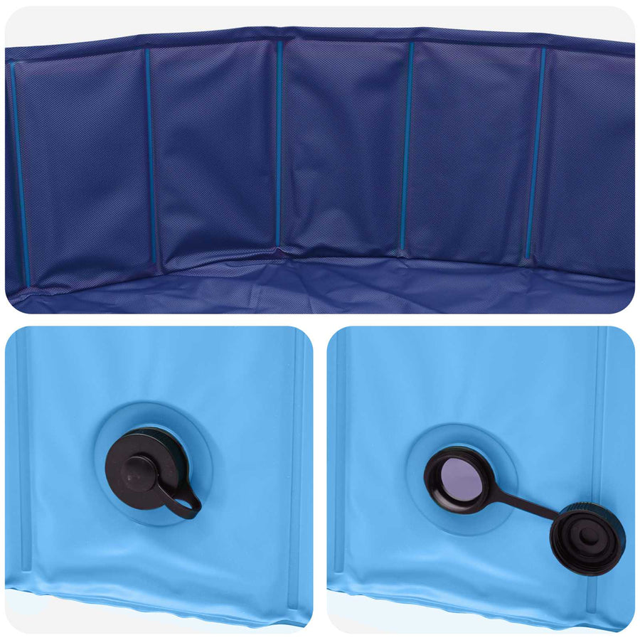 Opvouwbaar zwembadd voor honden Blauw 80 x 80 x 20 cm PVC