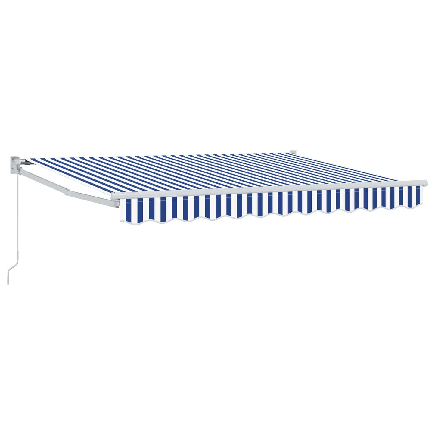 Handmatig uitschuifbare luifel Blauw en Wit 2,5 x 2 m