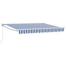 Handmatig uitschuifbare luifel Blauw en Wit 3 x 2 m