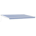 Manually Retractable Awning Blue and White 4 x 2 m