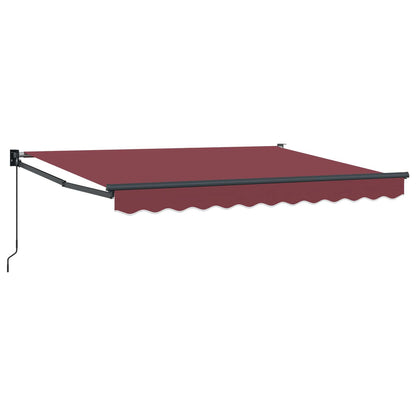 Handmatig uitschuifbare luifel Bordeauxrood 3 x 2 m