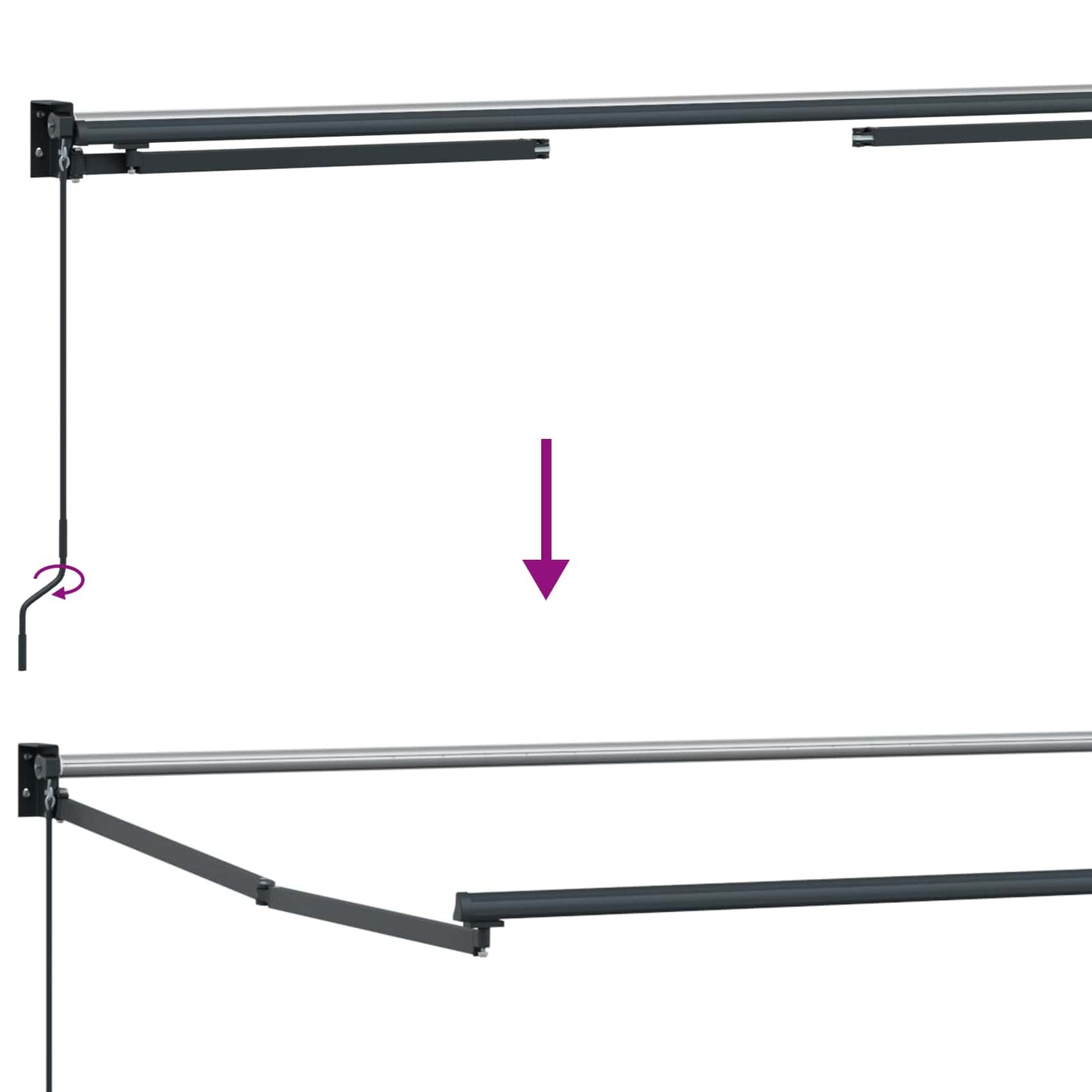 Handmatig uitschuifbare luifel Bordeauxrood 3 x 2 m