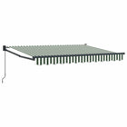 Manually retractable awning Green and White 3 x 2 m