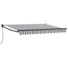 Manually retractable awning Anthracite and White 3.5 x 2 m