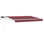 Manually Operated Awning with LEDs Bordeaux Red 2.5 x 2 m