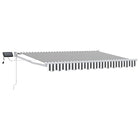 Manual Awning with LEDs Anthracite and White 2.5 x 2 m