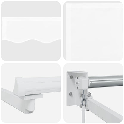 Handbediende luifel met LED's Wit 2,5 x 2 m