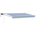 Manual Awning with Blue and White LEDs 3 x 2 m