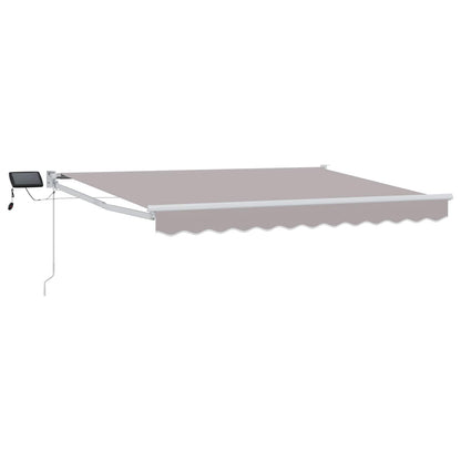 Handbediende luifel met LED's Lichtgrijs 3 x 2 m