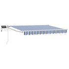 Manual Awning with LEDs Blue and White 3.5 x 2 m