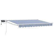 Manual Awning with LEDs Blue and White 3.5 x 2 m