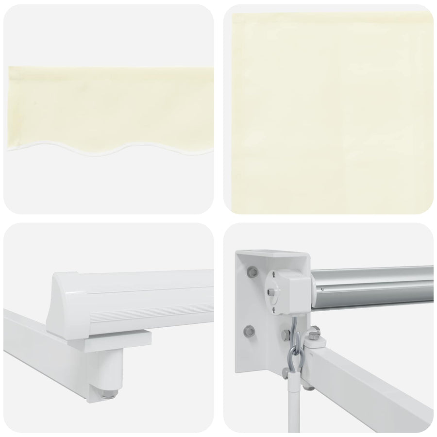 Handbediende luifel met LED's Crème 3,5 x 2 m
