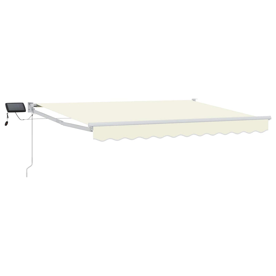 Handbediende luifel met LED's Crème 3,5 x 2 m