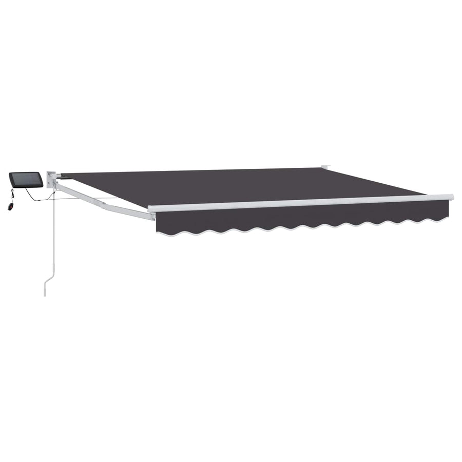Handbediende luifel met LED's Antraciet 3,5 x 2 m