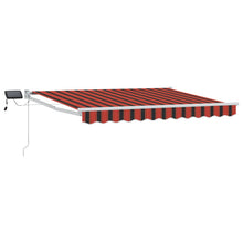 Handbediende luifel met LED's Oranje en Zwart 3,5 x 2 m