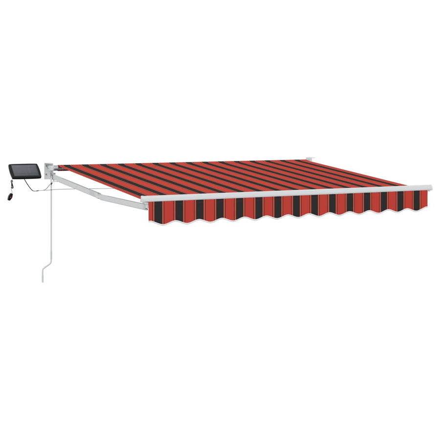 Handbediende luifel met LED's Oranje en Zwart 3,5 x 2 m