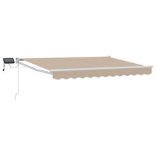 Handbediende luifel met LED's Beige 3,5 x 2 m
