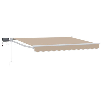 Handbediende luifel met LED's Beige 3,5 x 2 m