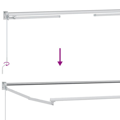 Handbediende luifel met LED's Beige 3,5 x 2 m