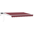 Manually Operated Awning with LEDs Bordeaux Red 3 x 2.5 m