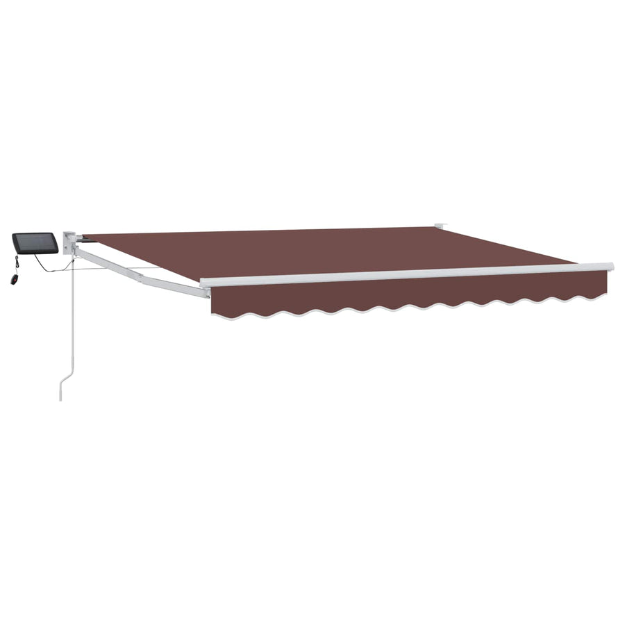 Handbediende luifel met LED's Bruin 3 x 2,5 m