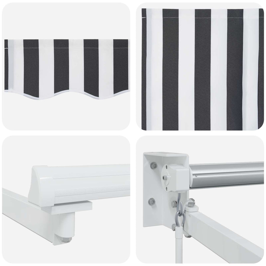 Handbediende luifel met LED's Antraciet en Wit 3 x 2,5 m