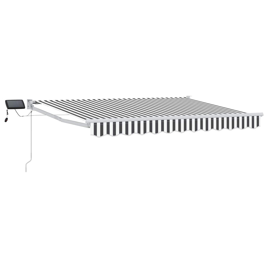Handbediende luifel met LED's Antraciet en Wit 3 x 2,5 m