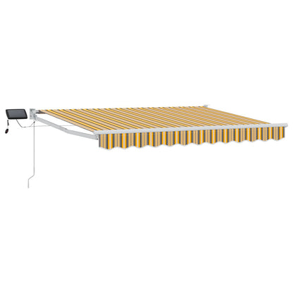 Handbediende luifel met LED's Geel en Grijs 3 x 2,5 m