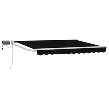 Handbediende luifel met LED's Zwart 3 x 2,5 m