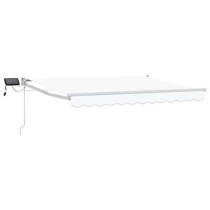 Handbediende luifel met LED's Wit 3 x 2,5 m