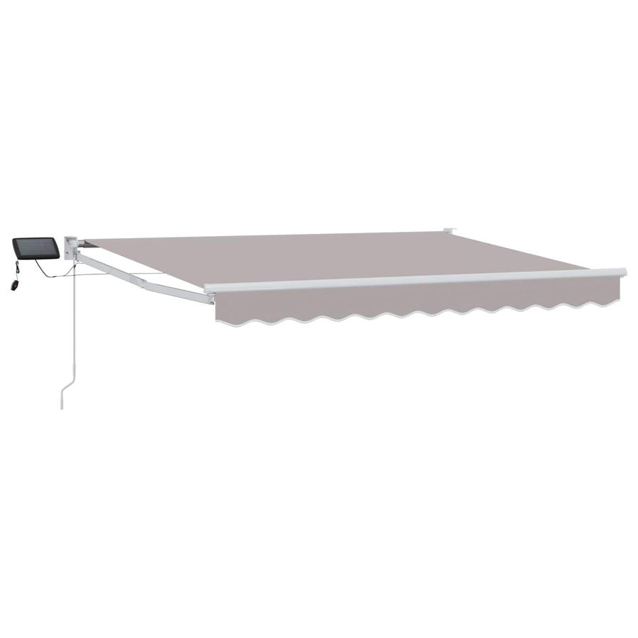 Handbediende luifel met LED's Lichtgrijs 3 x 2,5 m