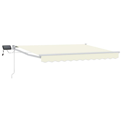 Handbediende luifel met LED's Crème 3,5 x 2,5 m