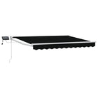 Manual awning with LEDs Black 3.5 x 2.5 m