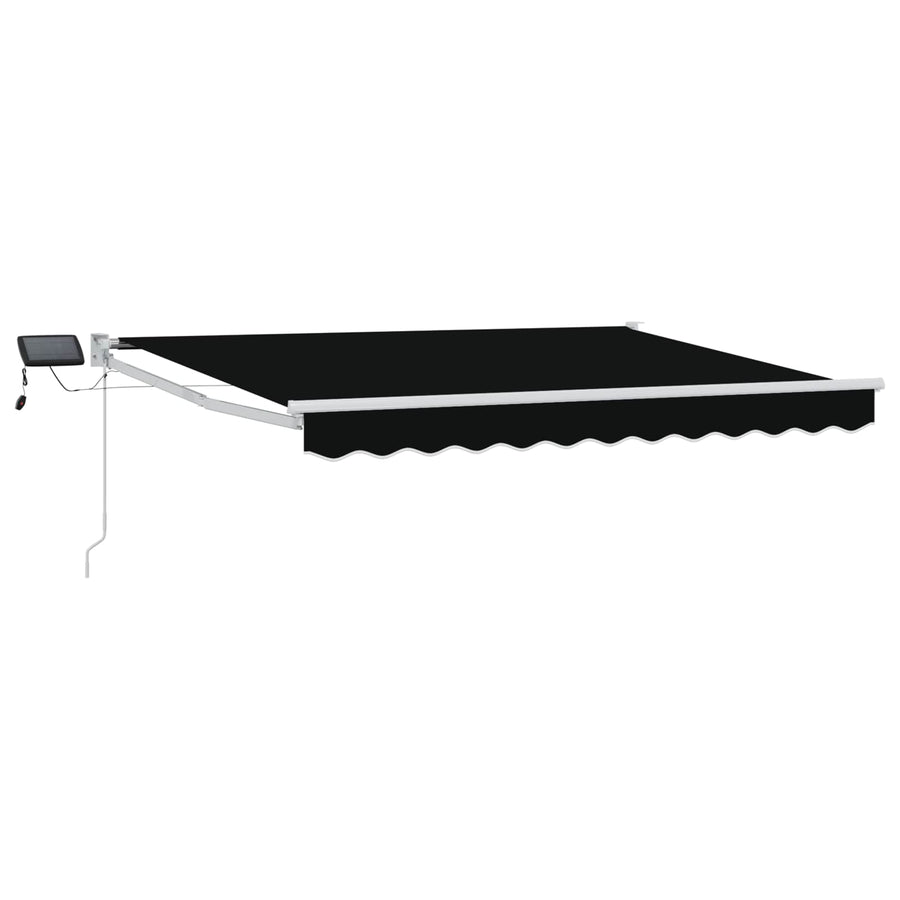 Handbediende luifel met LED's Zwart 3,5 x 2,5 m