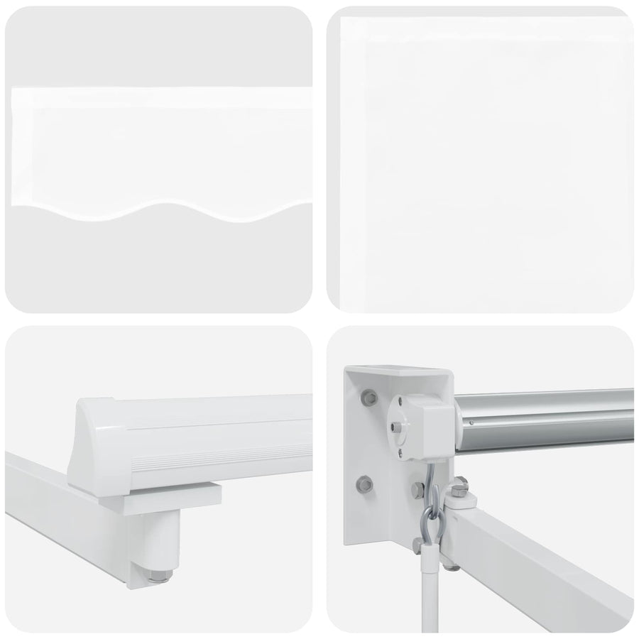 Handbediende luifel met LED's Wit 3,5 x 2,5 m