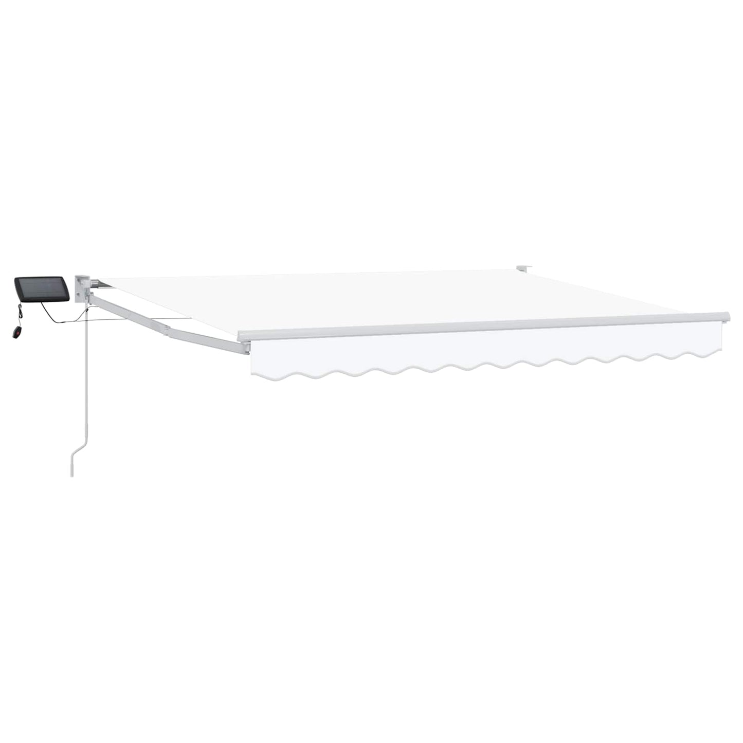 Handbediende luifel met LED's Wit 3,5 x 2,5 m