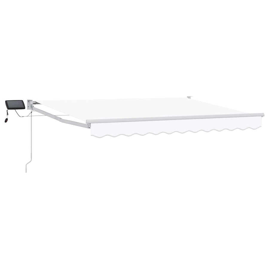 Handbediende luifel met LED's Wit 3,5 x 2,5 m
