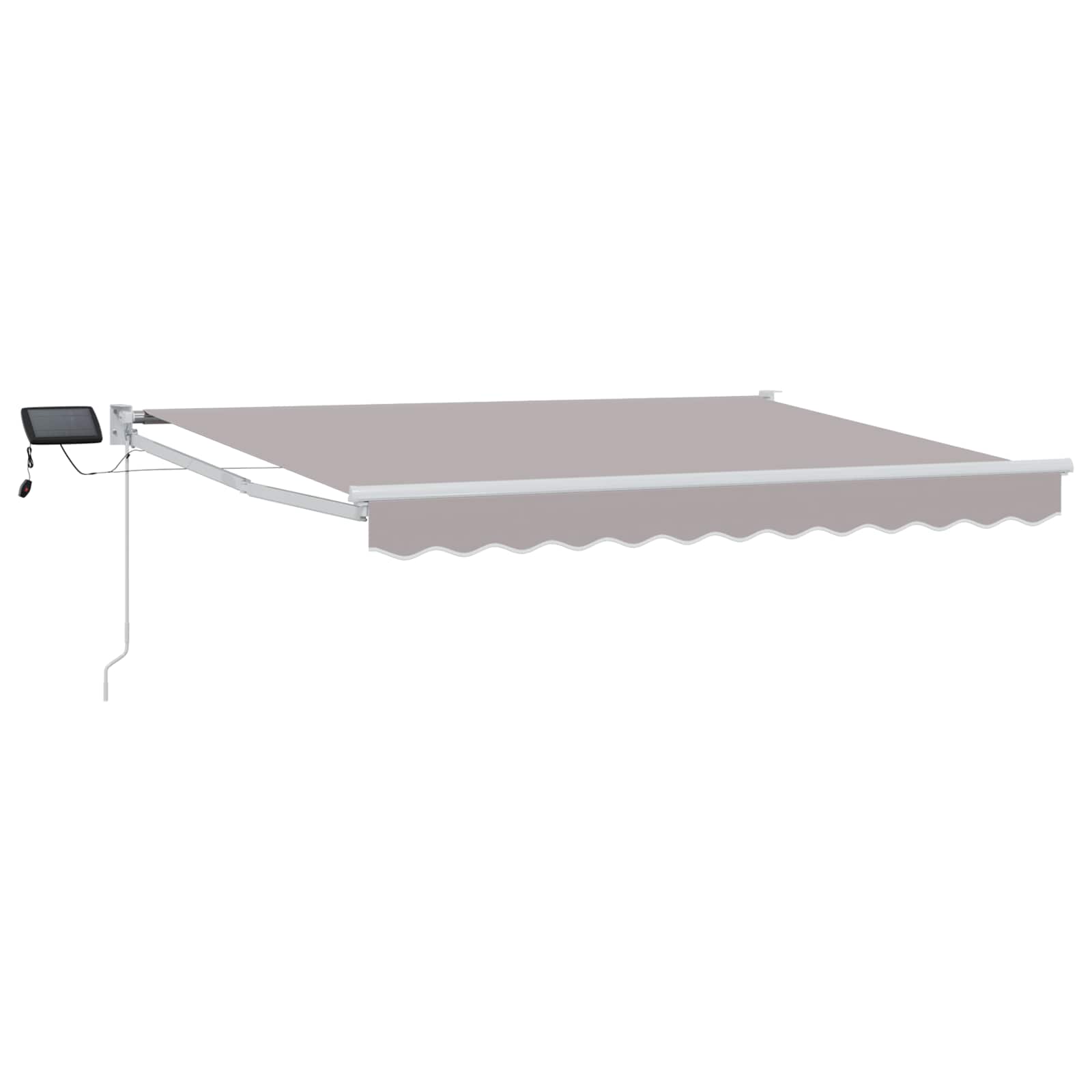 Handbediende luifel met LED's Lichtgrijs 3,5 x 2,5 m