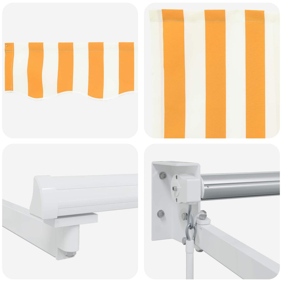 Handbediende luifel met LED's Geel en Wit 4 × 3 m