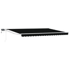 Manual awning with LEDs Black 4 × 3 m